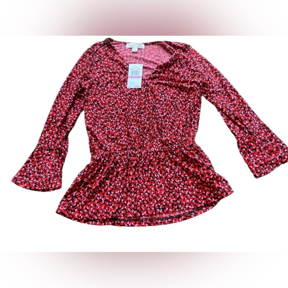 MICHAEL MICHAEL KORS XXS Printed Faux-Wrap Top